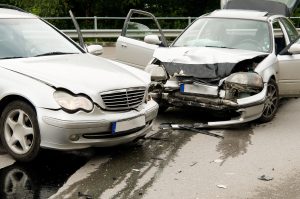 two cars t-bone accident